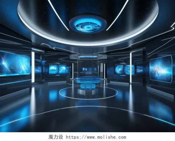 未来科技展厅蓝色黑色商务风现代科技感企业展厅